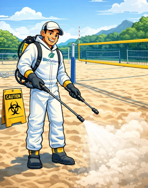 Descontaminação de Quadra de Areia - Rio de Janeiro